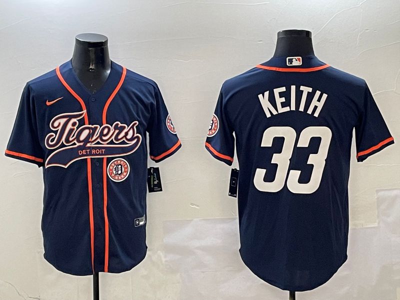 Men Detroit Tigers #33 Keith Blue Jointly Name 2025 Nike MLB Jersey style 5